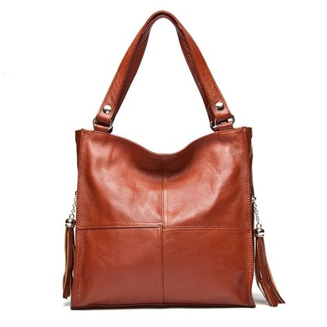 medium leather bag|women's genuine leather shoulder bags.